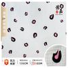 Tecido de Gaze Dupla Estampado Coração Vermelho com Manchas Estampa de Leopardo Roupa de Casa Pijama Feminino para Meninas Estampa Floral