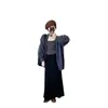 [Dos Largos de Falda + Acetato de Lana] Faldas de Otoño e Invierno para Mujer Mostrando Estilo Francés Negro Elegante Faldas Largas