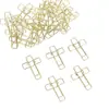 Clipes de Papel em Formato de Coração Cruzado Galvanizados em Metal Dourado Imitação e Ouro Rosa, Marcadores de Página Galvanizados para Organizar Documentos