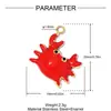Pingente de Aço Inoxidável 3D com Gotejamento de Óleo de Berinjela e Abóbora para DIY para Mulheres, Brincos de Caranguejo e Lagosta, Pulseira, Pingente de Joia em Aço Titânio