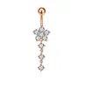 Europa e Estados Unidos e-commerce transfronteiriço cobre cravejado zircônia piercing de umbigo flor cravejada zircônia piercing de umbigo pingente joias para piercing atacado