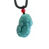 Pingente de Jade com Moeda de Jadeíta Natural Grau A Pixiu, Pingente de Jade Água Azul, Atacado para Atrações Turísticas S6031701