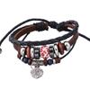 Pulsera Nueva Pulsera de Cuentas de Cuero Vacuno Venta al por Mayor Pulsera Retro Joyería de Tendencia Hoja Pulsera Retro