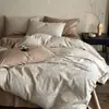 Sensación de alta gama~Juego de cuatro piezas de jacquard 100% algodón de alto número de hilos, ropa de cama de satén de algodón de fibra larga simple y de lujo ligero