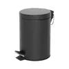 Cubo de Basura de Acero Inoxidable, Cubo de Basura Redondo Negro con Tapa abatible para Uso Doméstico, con Cubos Interior y Exterior Separados, Operado con Pedal con Tapa, Contenedor de Limpieza
