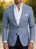 Nova Jaqueta de Terno Masculina Casual Slim Fit Xadrez de Botão Único com Dois Botões Outerwear