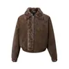K82 Moda de Rua Americana High-End Neutro Retrô Desconstruído Acolchoado Design de Águia da Montanha Jaqueta Curta Larga de Algodão Masculina
