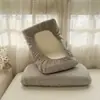 Funda de almohada acolchada de algodón puro color sólido, algodón lavado, lavable, transpirable y cómoda para todas las estaciones, adecuada para dormitorios de estudiantes