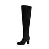 Botas Largas Vintage para Mujer 2025 Nuevo Otoño Invierno Tacón Alto Pequeñas Elásticas Hasta la Rodilla Caídas Estilo Melad