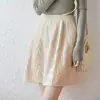 Falda Corta de Punto 100% Lana para Mujer 2026 Otoño/Invierno Nuevo Estilo Coreano Cintura Elástica Falda de Línea A Jacquard Plisada