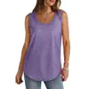 2026 Lista de deseos de Amazon Verano Europeo y Americano Camiseta sin mangas acanalada de cuello redondo de color liso Camiseta Estilo dulce transfronterizo para mujer