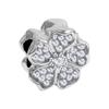 Pulsera Jiaren Flor de Cinco Pétalos Oro Rosa Nuevo Diamante Abalorios Flor Punto Perforado Pulsera Abalorio Agujero Grande Punto Cabello Lacio