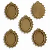 Accesorios para Joyería de Aleación DIY Piedra de Tiempo Base Metálica Ovalada 25*18mm Llavero Collar C119