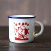 Taza de Cerámica Copa de Vino Colorida Imitación Esmalte Retro Nostálgica Taza de Agua Oficina Creativa Taza de Té Taza de Té Vieja LOGO