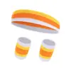 Set de Cinta para la Cabeza y Muñequeras con Bloques de Color para Deportes, Cinta para la Cabeza de Fitness Absorbente de Sudor, Banda para el Sudor, Muñequera, Set de Muñequeras Absorbentes de Sudor