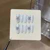TaoxiliShell StarSimples e Único Branco Leitoso Perolado Formato de Estrela Glitter Transparente Pontas de Unha Artesanais