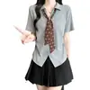 2026 Verano Nuevo Estilo Tallas Grandes Mujer Diseño Coreano Lunares Bufanda de Seda Cuello Blusa Top Juvenil