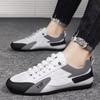 Zapatos Casuales de Tela Coreanos de Punta Redonda para Hombre, con Frente de Cordones, Mocasines, Zapatos para Hombre de Suela Plana Resistentes al Desgaste