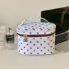 Nova Bolsa de Maquiagem de Mão com Bolinhas Grande Capacidade Portátil para Viagem Necesser para Mulheres Compartimentos Múltiplos Divisórias de Viagem Bolsa de Maquiagem