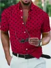 Comércio Exterior Amazon Transfronteiriço Nova Camisa Masculina de Manga Curta com Bolinhas Moda Casual Versátil Tops Masculinos
