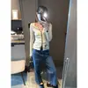 Moqi Outono Novo Estilo Coreano Simples Versátil Cintura Alta Emagrecedor Reto Perna Larga Jeans Cropped MQ1850