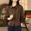 Camisa artística de manga larga para mujer, nuevo modelo otoño 2026, lujo ligero, alta gama, elegante y versátil, camisa de manga larga A13868