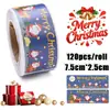 ¡Guau! Pegatinas Personalizadas-Feliz Navidad Pegatinas de Sellado Pegatinas Autoadhesivas de 3 pulgadas Etiquetas de Papá Noel 120 Piezas