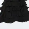 Al por mayor Verano 2026 Nuevo Estilo Europeo y Americano Vestido Negro de Cuello Halter con Capas Decorativas para Mujer 12590