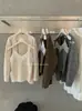 Conjunto de Cardigan de Tricô Solto Estilo Coreano + Colete de Tricô com Renda Y.JIA Outono 589