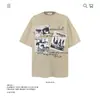 Camiseta de Algodão Puro Pesado Estampada com Personagem Retro Americano Manga Curta para Homens e Mulheres Marca Moderna Solta Exportação Transfronteiriça Venda por Atacado