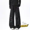Pantalones gruesos de pierna ancha con forro polar para otoño e invierno, corte recto, adelgazantes, estilo nuevo, unisex, pantalones largos, con forro polar, cálidos, modernos y casuales