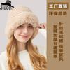 Sombrero de Invierno para Mujer Nuevo para Exterior Grueso Viento y Nieve Más Fácil de Combinar Europeo y Americano para Exterior a Prueba de Viento Tejido Sombrero Transfronterizo de Lana
