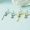 Pendientes Asimétricos de Estrella con Circonita para Mujer, Nuevo Estilo de Verano 2021 Pendientes de Moda, Diseño de Nicho, Estilo Borla, Sensación de Alta Gama