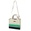 Bolso de Mano Tejido de Correa de Nylon Color Block Rayado Hecho a Medida Estándar Europeo Certificado GRS Bolso Cruzado de Algodón y Lino Tejido