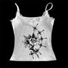 Tendência de Moda Transfronteiriça Primavera Verão 2025 Camiseta Y2K com Barriga de Fora Design de Nicho Europeu e Americano Regata Sexy Slim