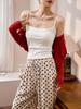 Camisola de Algodón Puro Peinado de 230g para Mujer, Nuevo Estilo Verano 2026, Escote en U Sexy, Espalda Descubierta, Estilo Corto, Adecuada para Usar en Capas o Sola