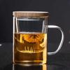 Taza de Té de Vidrio de Borosilicato Alto Resistente al Calor Taza para Ceremonia del Té Taza de Té Taza con Filtro para Separación de Té y Agua Taza de Oficina Vaso para Beber Vela