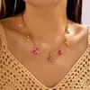 Collar con Colgante de Concha Dorada Europea Cadena para Clavícula Abalorios de Estrella de Mar y Concha Collar Elegante de Moda Accesorios para Combinar