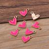 10 Colores 10X13Mm Mini Colgante de Corazón KC Oro Esmalte Dijes Accesorios Bolsas de Joyería Decoración para Uñas