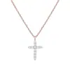 Colgante con marco de cruz de plata esterlina S925, estilo europeo y americano, cadena de clavícula, estilo retro, joyería con personalidad, accesorios que combinan con todo.