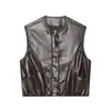 Comércio Exterior Transfronteiriço Roupas Femininas Primavera e Outono 2026 Moda Europeia e Americana Versátil Casual Simples Colete de Couro PU Lavado para Mulheres L4688
