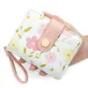 Carteira curta feminina estilo novo, versão coreana, estilo ins, com estampas florais, fresca e doce, múltiplos compartimentos para cartões, toque de alta qualidade, porta-moedas com zíper