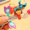Cabo de armazenamento de fone de ouvido de desenho animado, enrolador de silicone fofo, botão de enrolamento criativo, dispositivo de encadernação