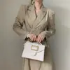 Chique coreano outono francês luxo leve estilo Hepburn elegante lapela acinturado slim-fit vestido blazer para mulheres 19446