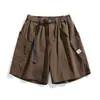 Shorts Cargo Outdoor para Caminhada Black Fleet com Bolsos Grandes, Verão, Caimento Solto, Fresco e Respirável, Shorts Casuais Versáteis