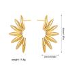 Brincos de Pétalas em Ouro 18K, Tarraxas de Folha Exageradas, Estilo Pós-Apocalíptico Floral Irregular, Brincos Transfronteiriços Europeus e Americanos Amazon