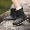 Botas de Borracha Impermeáveis Antiderrapantes de Cano Médio Estilo Coreano Simples para Mulheres Cozinha Acampamento Amarelo Botas de Chuva Modernas
