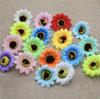 Accesorios DIY de Girasol Colorido Simulado 6cm Flor de Crisantemo Girasol de Tela de Seda Cabezas de Flores Artificiales Decoración Venta al por Mayor