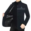 Chaqueta de hombre transfronteriza para otoño e invierno, estilo casual de negocios, cuello alto, forrada de polar, engrosada, adecuada para hombres de mediana edad, chaqueta de chenilla