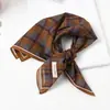 Lenço Xadrez com Bolinhas Vintage de Alta Qualidade Lenço Decorativo para Cabeça Lenço de Seda Novo Estilo Primavera e Verão